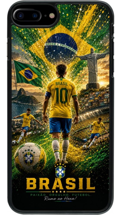 Coque iPhone 7 Plus / 8 Plus - Football Brésil splash 2026