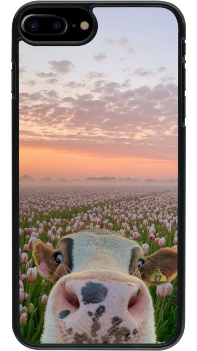 Coque iPhone 7 Plus / 8 Plus - Cow with tulips Spring 2026