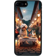 iPhone 7 Plus / 8 Plus Case Hülle - Valentin 2024 Hund & Katze Kerzenlicht