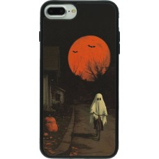 iPhone 7 Plus / 8 Plus Case Hülle - Silikon schwarz Halloween 2025 Ghost on a bicycle