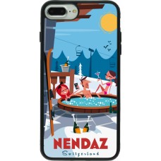 Coque iPhone 7 Plus / 8 Plus - Silicone rigide noir Nendaz Mountain Jacuzzi