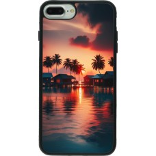 Coque iPhone 7 Plus / 8 Plus - Silicone rigide noir Paradis Maldives