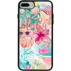 iPhone 7 Plus / 8 Plus Case Hülle - Silikon schwarz Preppy Collage Aloha