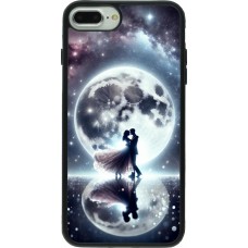 iPhone 7 Plus / 8 Plus Case Hülle - Silikon schwarz Valentin 2024 Liebe unter dem Mond