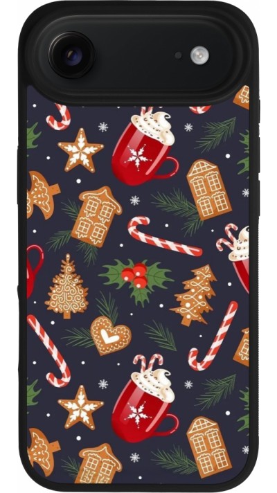 iPhone Air Case Hülle - Silikon schwarz Christmas 25 Pattern Gingerbread House