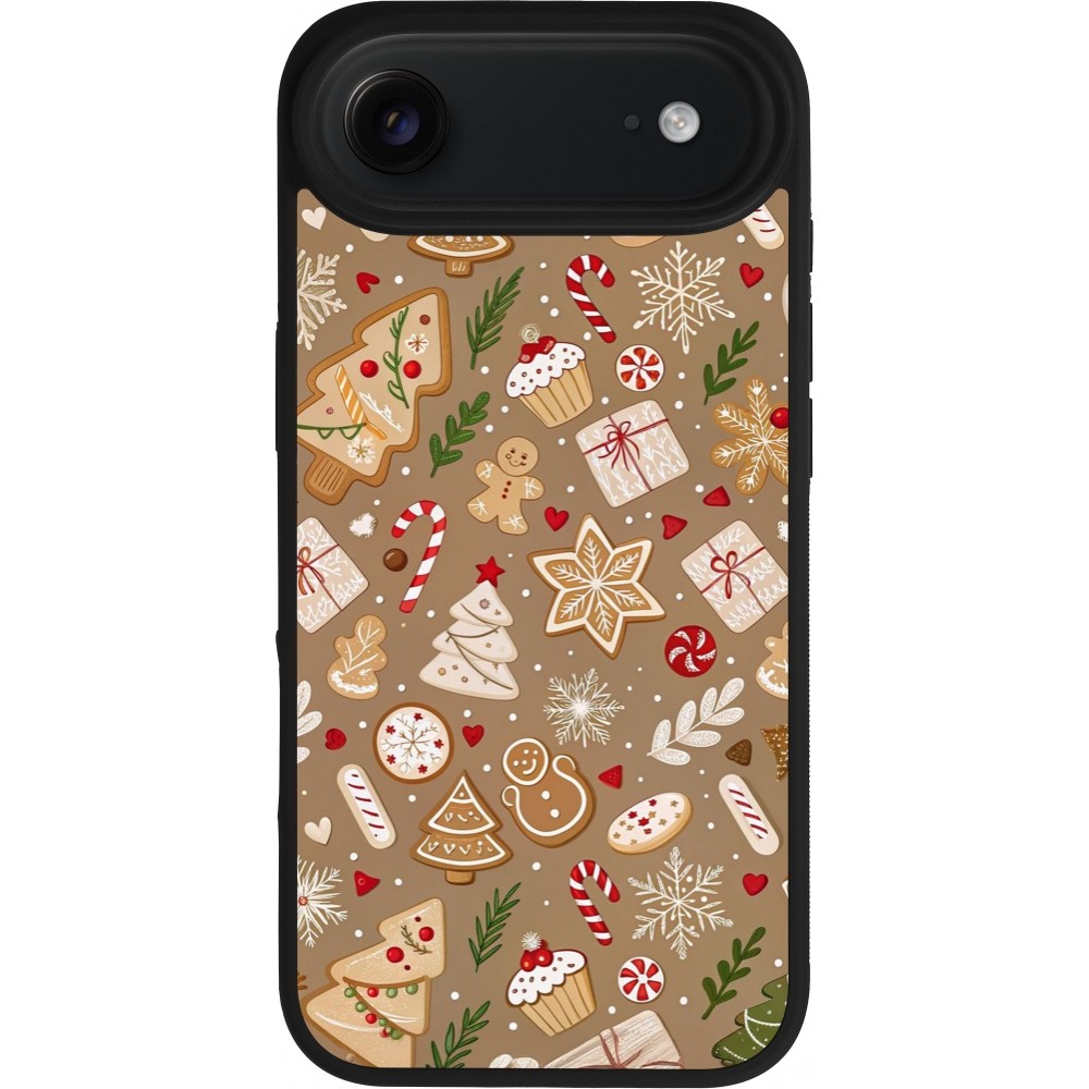 iPhone Air Case Hülle - Silikon schwarz Christmas 25 Pattern Ginger Cookie