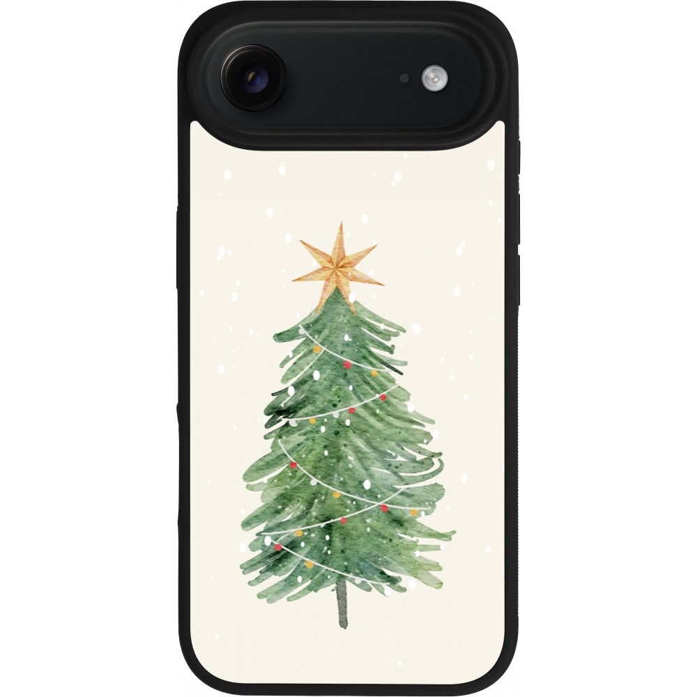 iPhone Air Case Hülle - Silikon schwarz Christmas 25 Sketch Tree