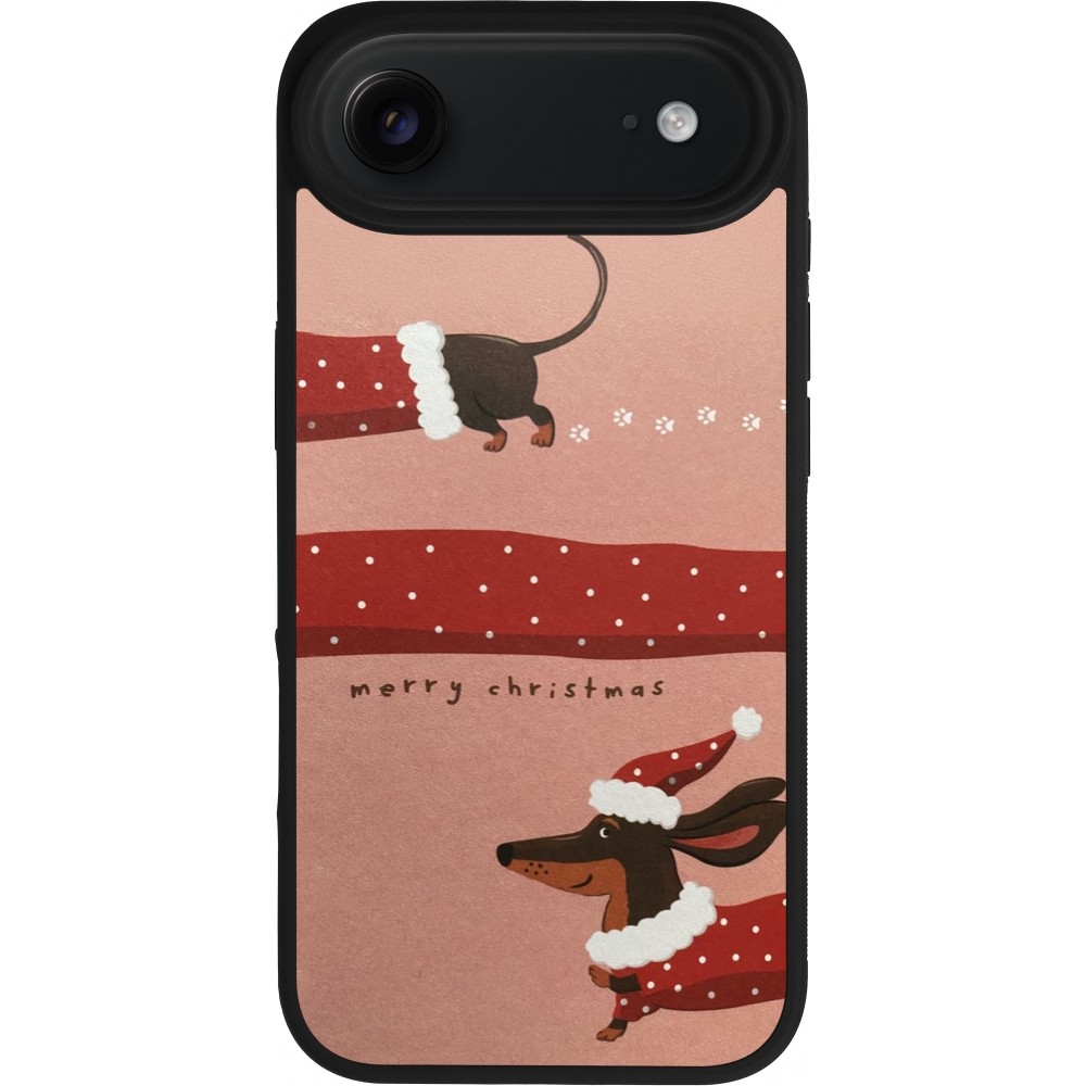 iPhone Air Case Hülle - Silikon schwarz Christmas 25 Teckel Merry Xmas