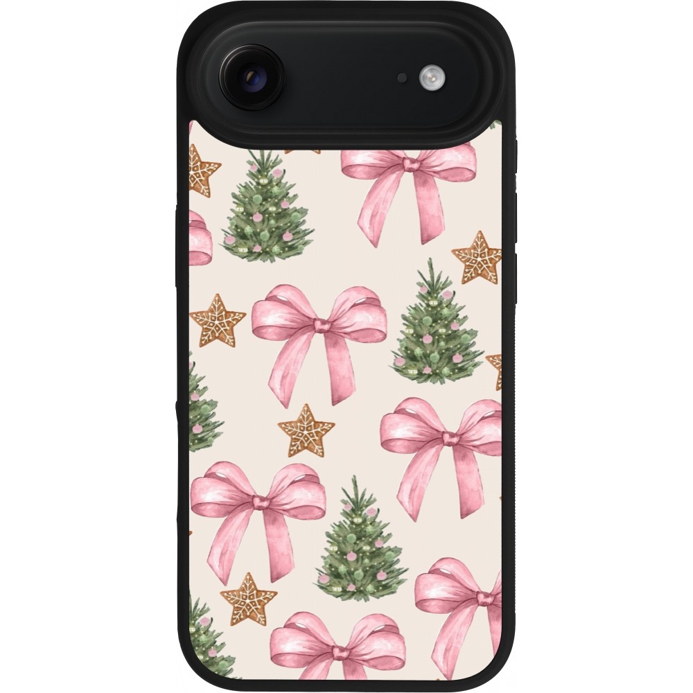 iPhone Air Case Hülle - Silikon schwarz Christmas 25 Vintage Ribbons
