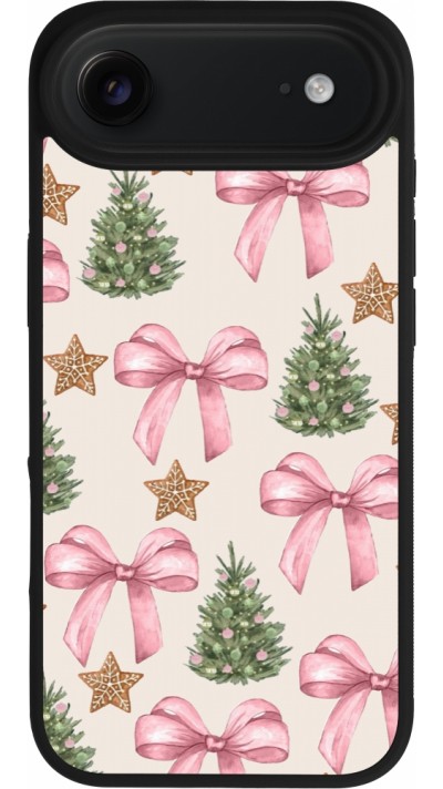 iPhone Air Case Hülle - Silikon schwarz Christmas 25 Vintage Ribbons