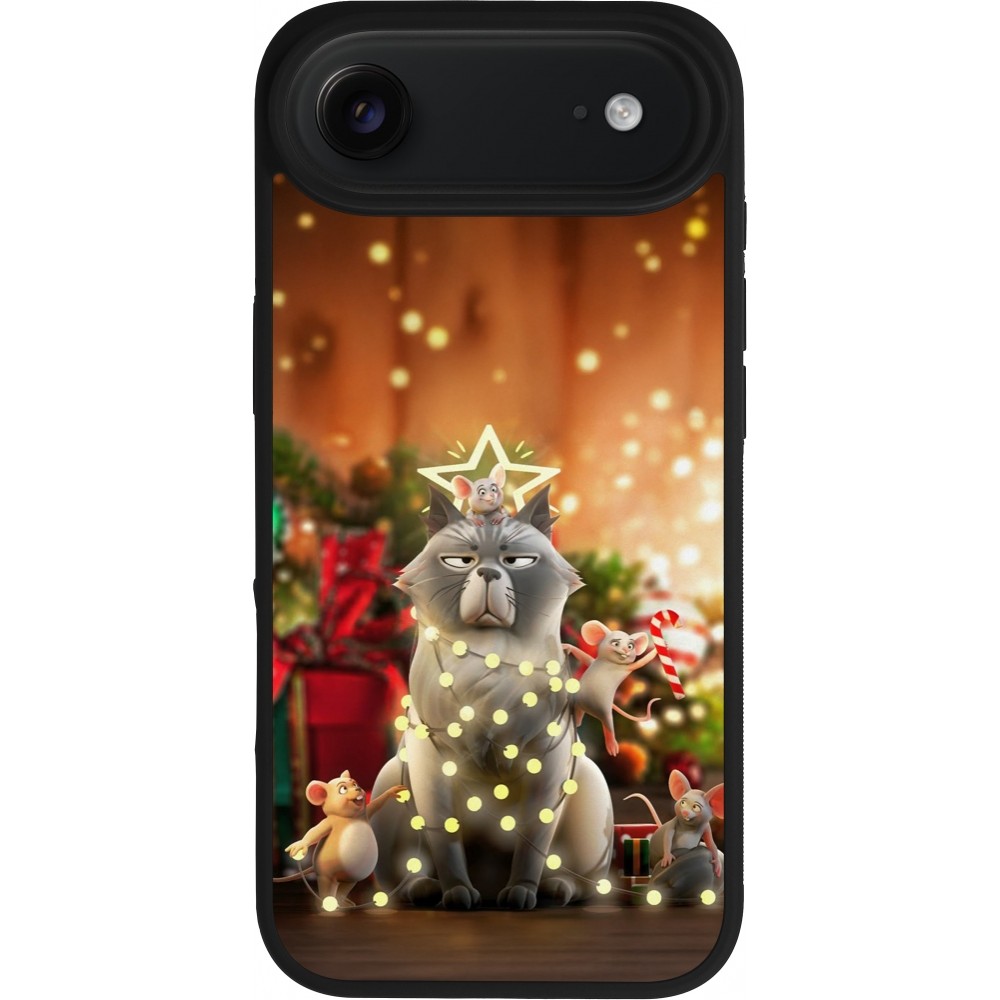 iPhone Air Case Hülle - Silikon schwarz Christmas 25 Xmas Cat