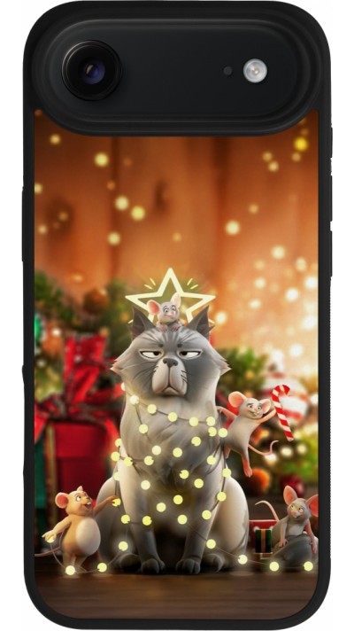 iPhone Air Case Hülle - Silikon schwarz Christmas 25 Xmas Cat