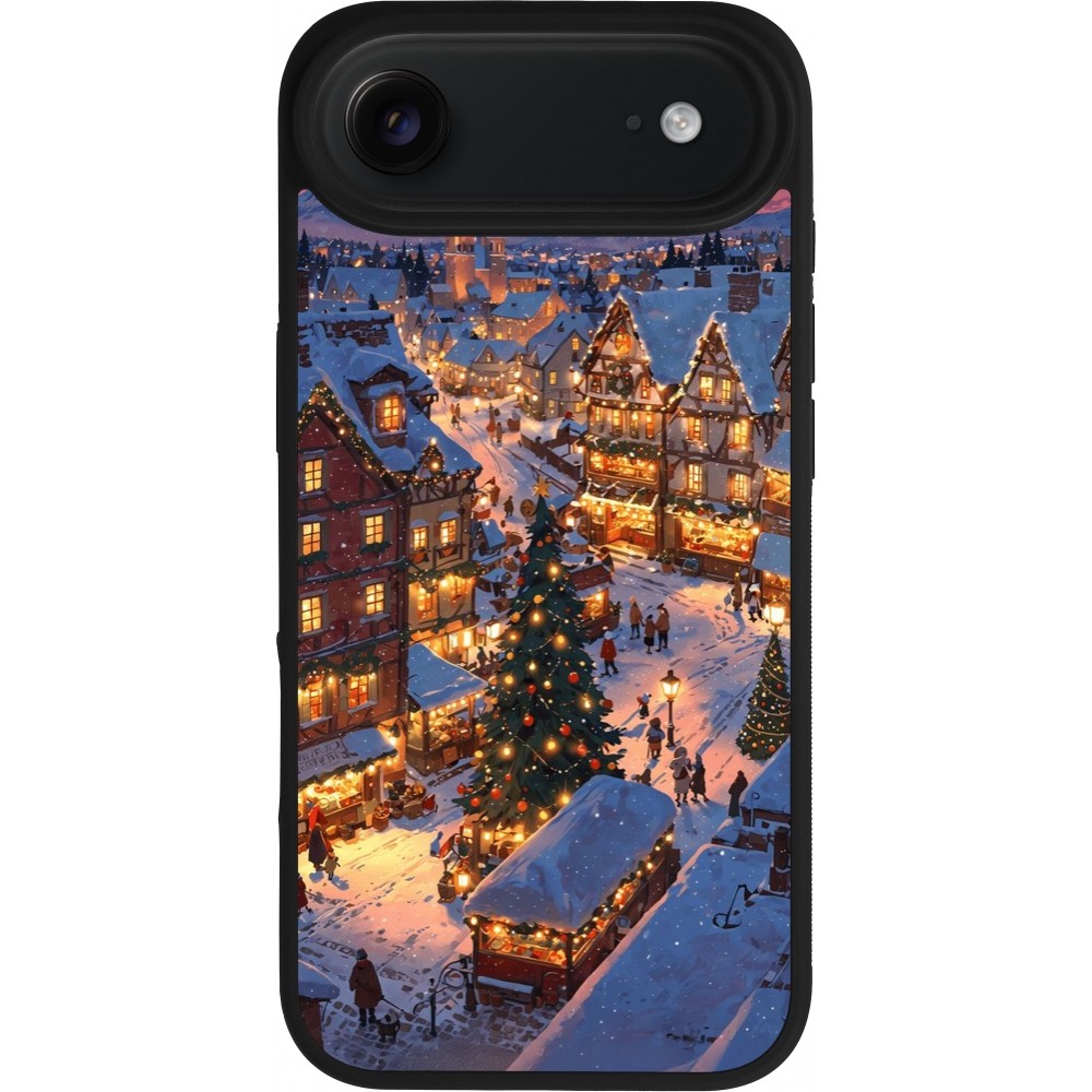 iPhone Air Case Hülle - Silikon schwarz Christmas 25 Xmas Village