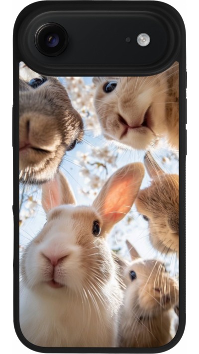 iPhone Air Case Hülle - Silikon schwarz Easter 2026 Rabbits