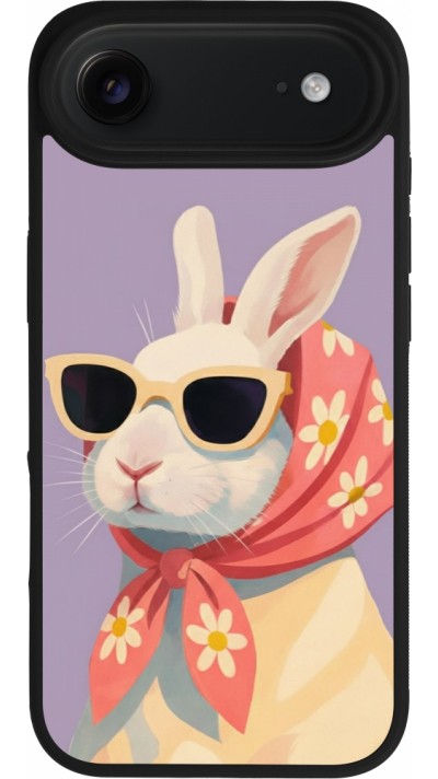 iPhone Air Case Hülle - Silikon schwarz Easter 2026 Rabbit with scarf