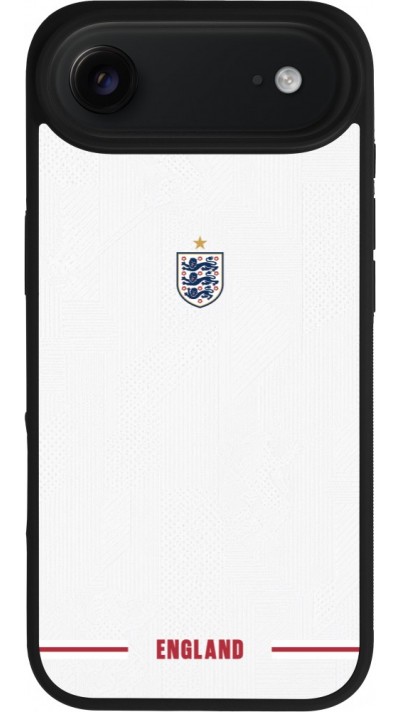 Coque iPhone Air - Silicone rigide noir Maillot de football Angleterre 2026 personnalisable