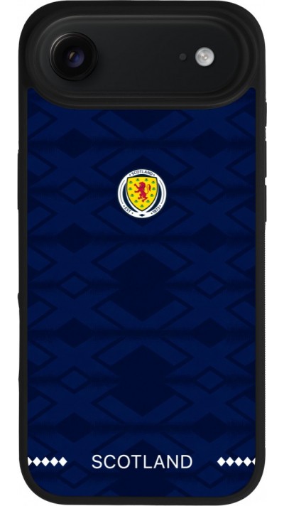 Coque iPhone Air - Silicone rigide noir Maillot de football Ecosse 2026 personnalisable