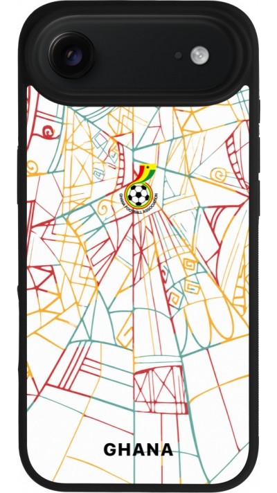 Coque iPhone Air - Silicone rigide noir Maillot de football Ghana 2026 personnalisable