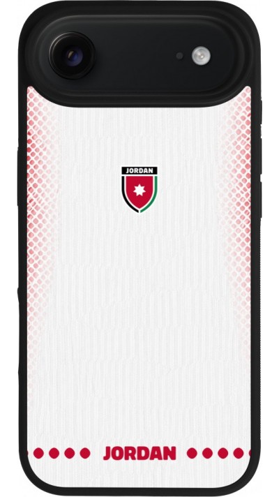 Coque iPhone Air - Silicone rigide noir Maillot de football Jordanie 2026 personnalisable