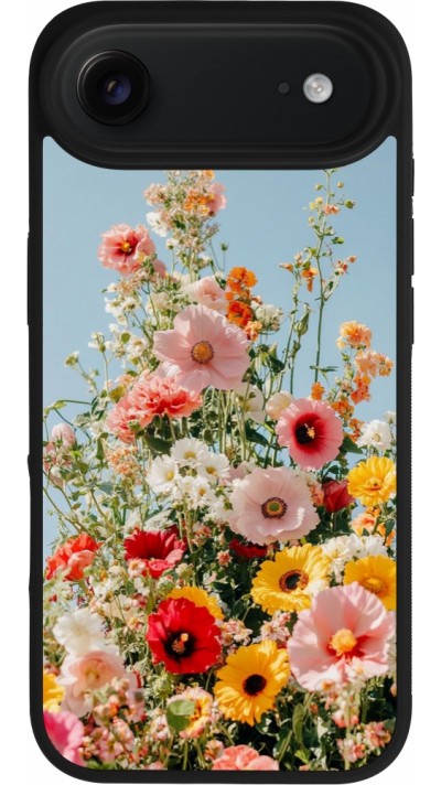 Coque iPhone Air - Silicone rigide noir Spring flowers Spring 2026
