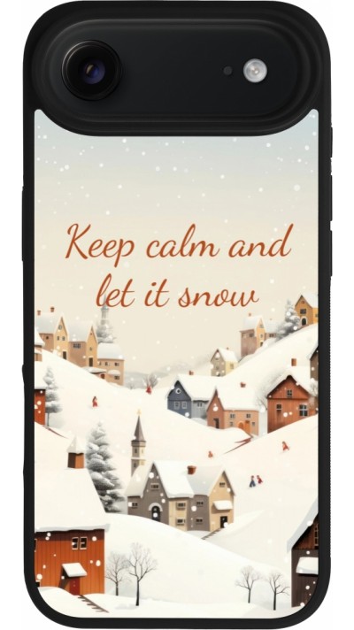 Coque iPhone Air - Silicone rigide noir Winter 25 Winter Keep calm and let it snow