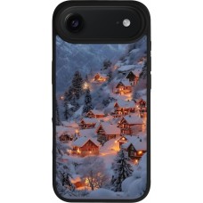 iPhone Air Case Hülle - Silikon schwarz Winter 25 Winter snowy village