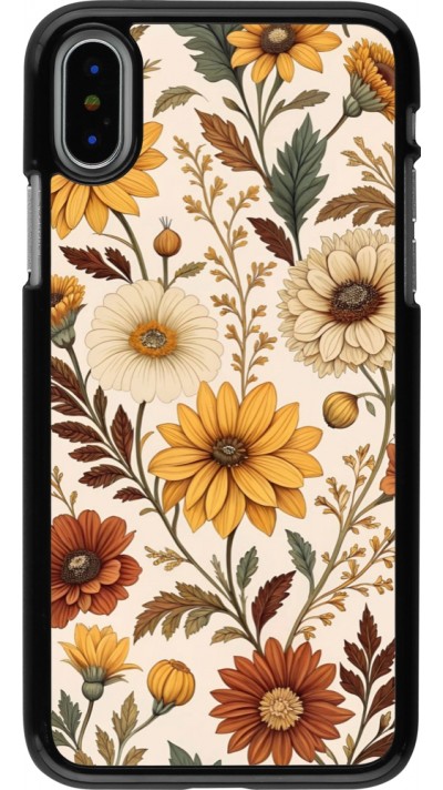 iPhone X / Xs Case Hülle - Autumn 25 Flower pattern