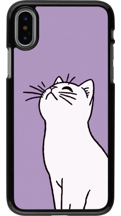 iPhone X / Xs Case Hülle - Chat auf lila Hintergrund