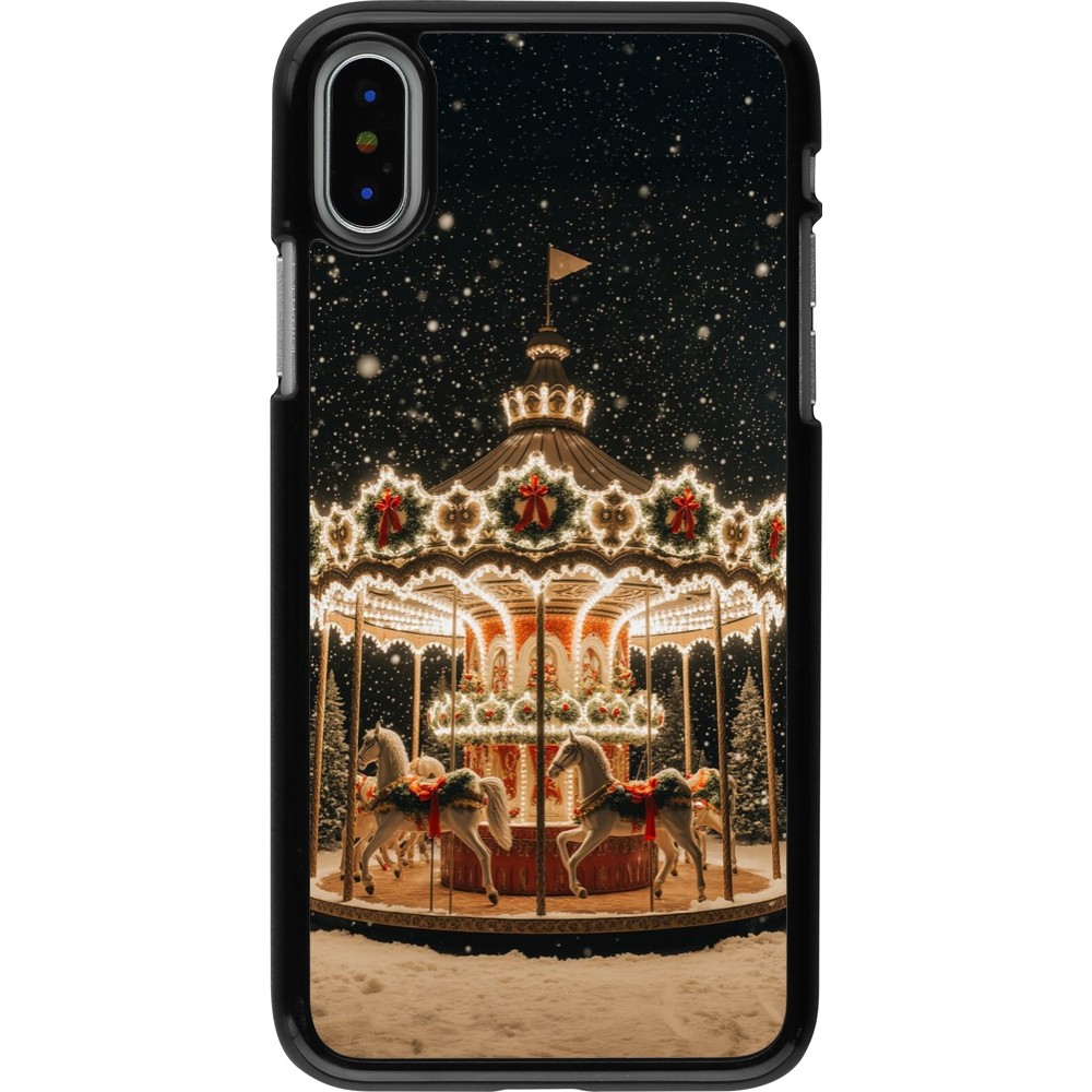 iPhone X / Xs Case Hülle - Christmas 25 Carousel