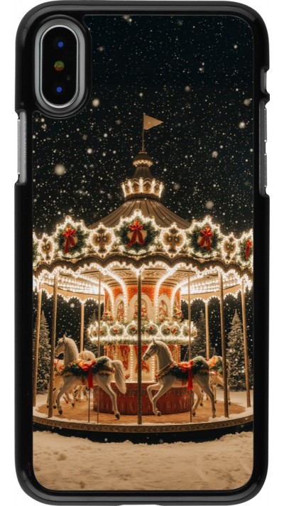 iPhone X / Xs Case Hülle - Christmas 25 Carousel