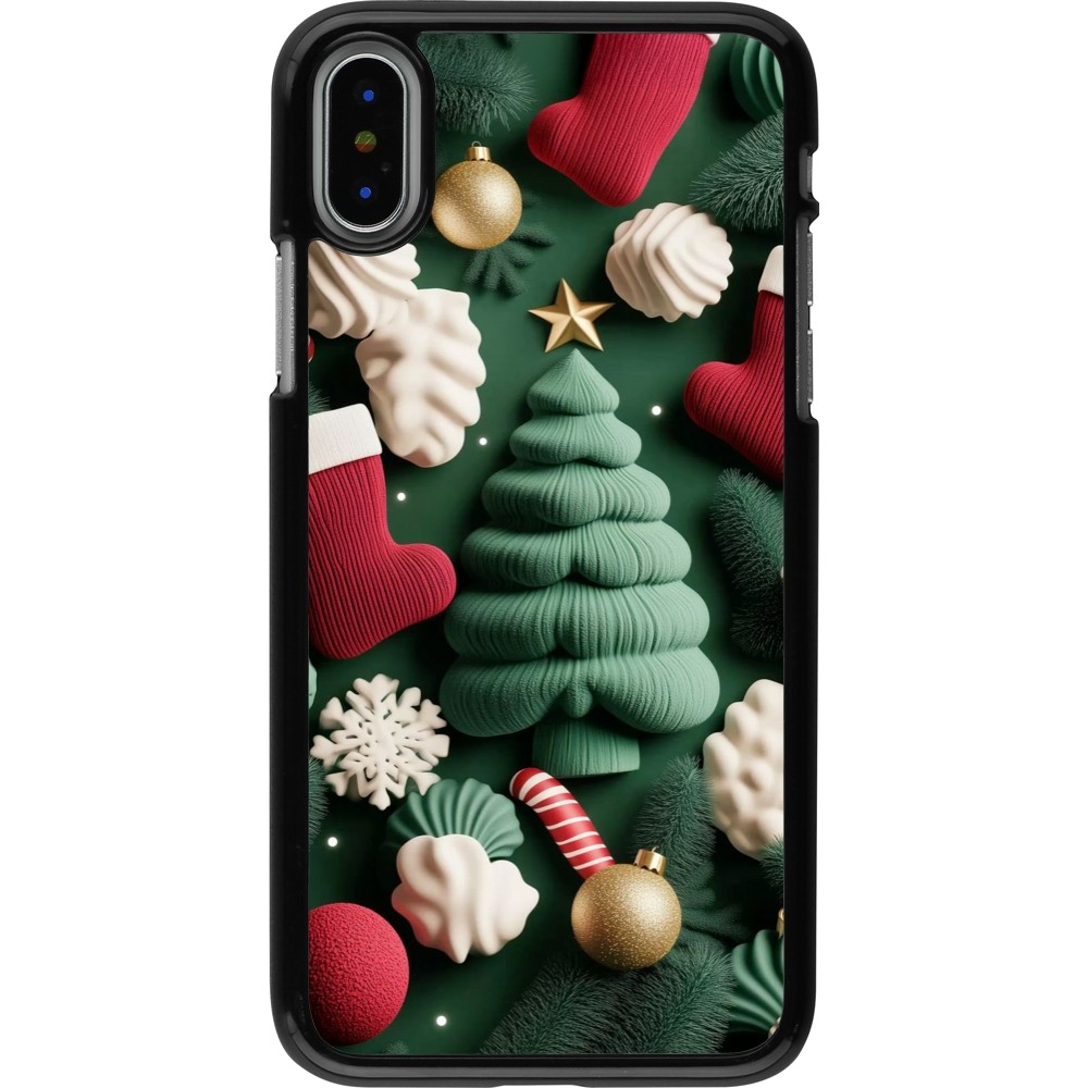 iPhone X / Xs Case Hülle - Christmas 25 Christmas textiles