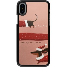 iPhone X / Xs Case Hülle - Christmas 25 Teckel Merry Xmas