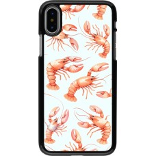 iPhone X / Xs Case Hülle - Muster von pastellfarbenen Hummern