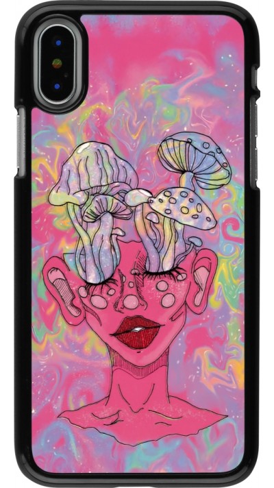 Coque iPhone X / Xs - Psychedelic pink mushroom