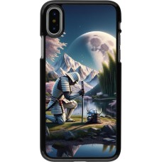 iPhone X / Xs Case Hülle - Samurai Katana Mond