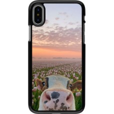 iPhone X / Xs Case Hülle - Cow with tulips 2026