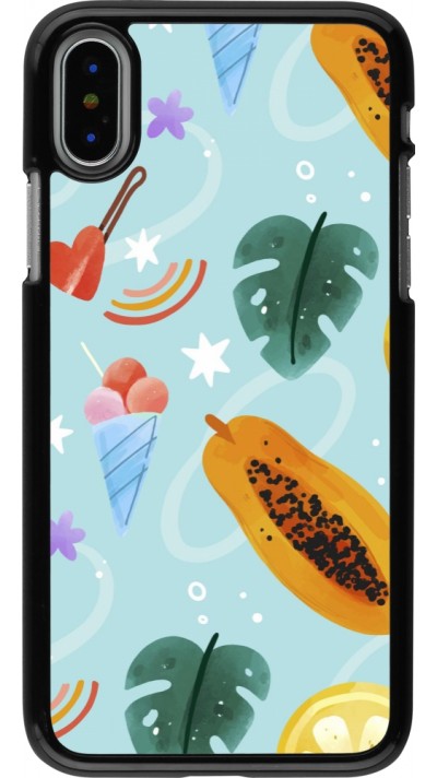 iPhone X / Xs Case Hülle - Summer 2025 Pattern papaya