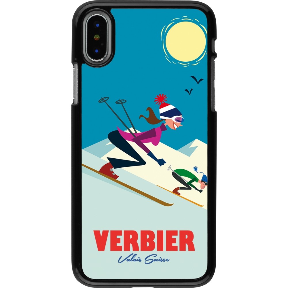 iPhone X / Xs Case Hülle - Verbier Ski Downhill