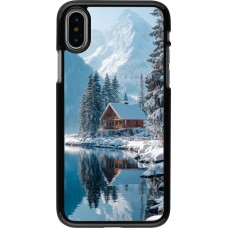 iPhone X / Xs Case Hülle - Winter 25 Winter house forest day