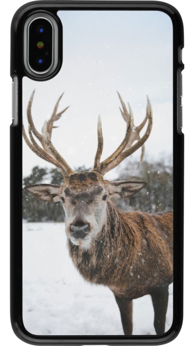 iPhone X / Xs Case Hülle - Winter 25 Winter reindeer