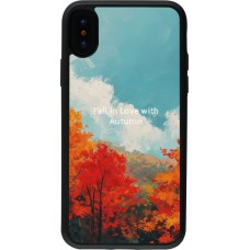 iPhone X / Xs Case Hülle - Silikon schwarz Autumn 25 Fall in love