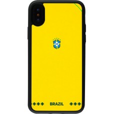 iPhone X / Xs Case Hülle - Silikon schwarz Brasilien 2026 personalisierbares Fussballtrikot