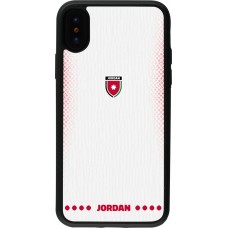iPhone X / Xs Case Hülle - Silikon schwarz Jordanien 2026 personalisierbares Fussballtrikot