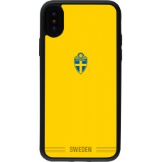 iPhone X / Xs Case Hülle - Silikon schwarz Schweden 2026 personalisierbares Fussballtrikot