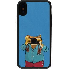 iPhone X / Xs Case Hülle - Silikon schwarz Frog with camera DTMF