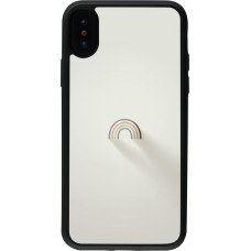 iPhone X / Xs Case Hülle - Silikon schwarz Mini Regenbogen Minimal