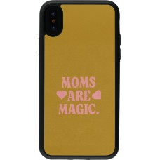 Coque iPhone X / Xs - Silicone rigide noir Mom 2026 Are Magic