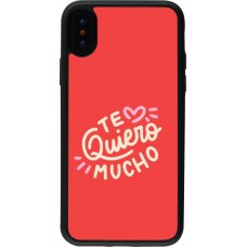 iPhone X / Xs Case Hülle - Silikon schwarz Saint Valentines Day 26 Te quiero mucho