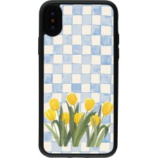 iPhone X / Xs Case Hülle - Silikon schwarz Blue vichy tulips 2026