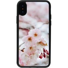 Coque iPhone X / Xs - Silicone rigide noir Cherry tree 2026